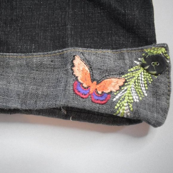 Coca Cola Womans Jeans with Butterfly Embroide 32 - Picture 3 of 6
